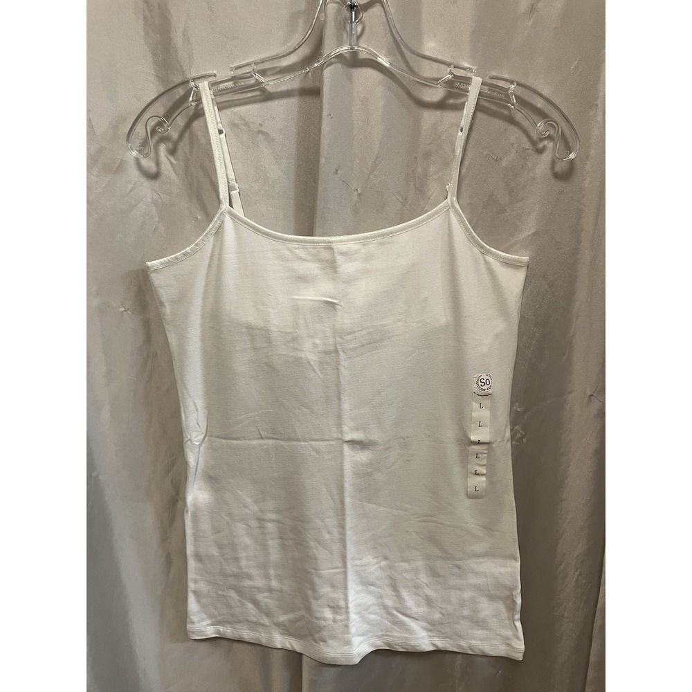 SO Cream Perfect Cami Satin Lined Tank Top Large NWT